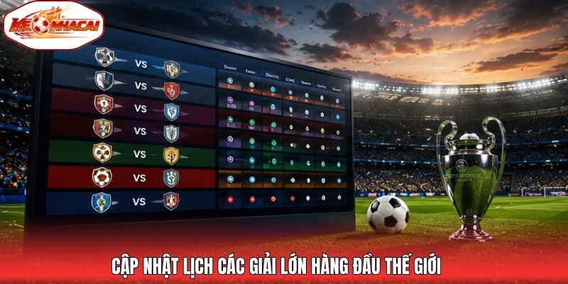 Cập nhật lịch các giải lớn hàng đầu thế giới